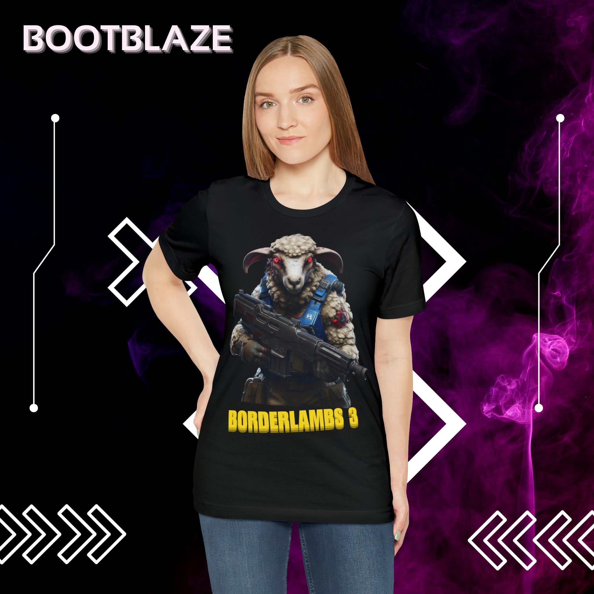 Borderlambs Game Style T-Shirt - Baa Baa Badass!
